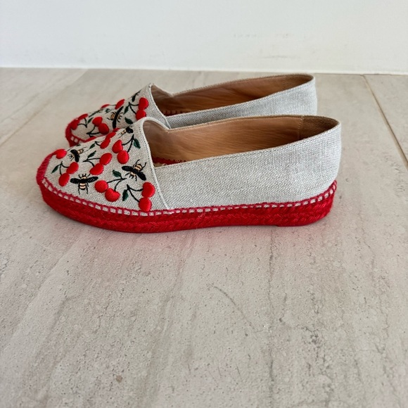CASTAÑER Cherry & Bees Kenda Merlion Park Embroidered Espadrille Flats Size 39 - Picture 8 of 11